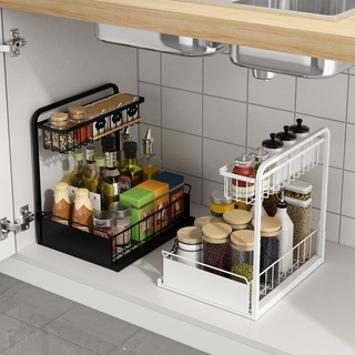 廚房置物架子廚房下水槽置物架儲物櫥柜內收納架抽拉式浴室抽屜整理架子省空間