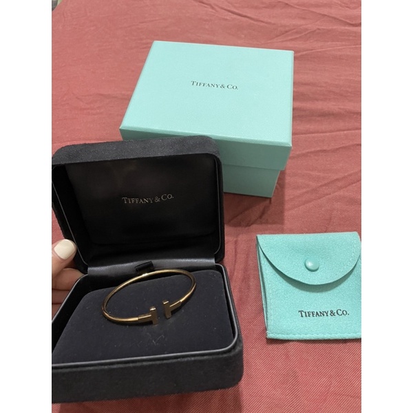 （已售）Tiffany &amp; co T手環玫瑰金S號