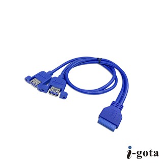 CX USB 線 3.0 頭 傳輸線 IDC 20pin 主機面板線 帶鎖孔 50cm 20母 19母