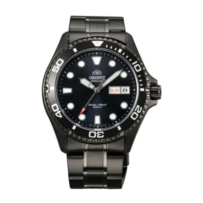 ORIENT東方錶 200m潛水機械錶 鋼帶款 黑色 FAA02003B