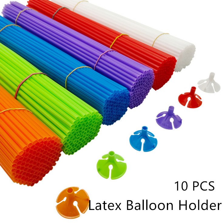 10 件 32 厘米氣球棒架 ~ 帶杯子派對用品裝飾棒 PVC/乳膠氣球