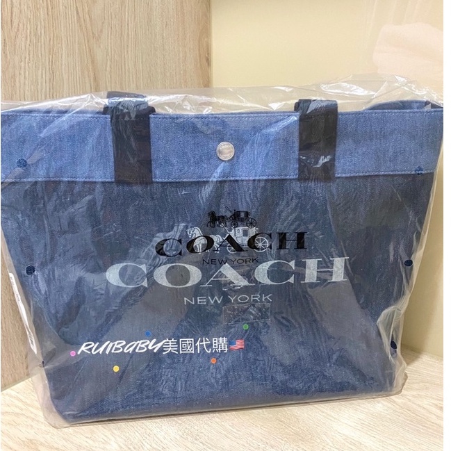 免運✨台灣現貨✨美國🇺🇸Coach新款 馬車 logo 丹寧 托特包 牛仔 大托特 托特