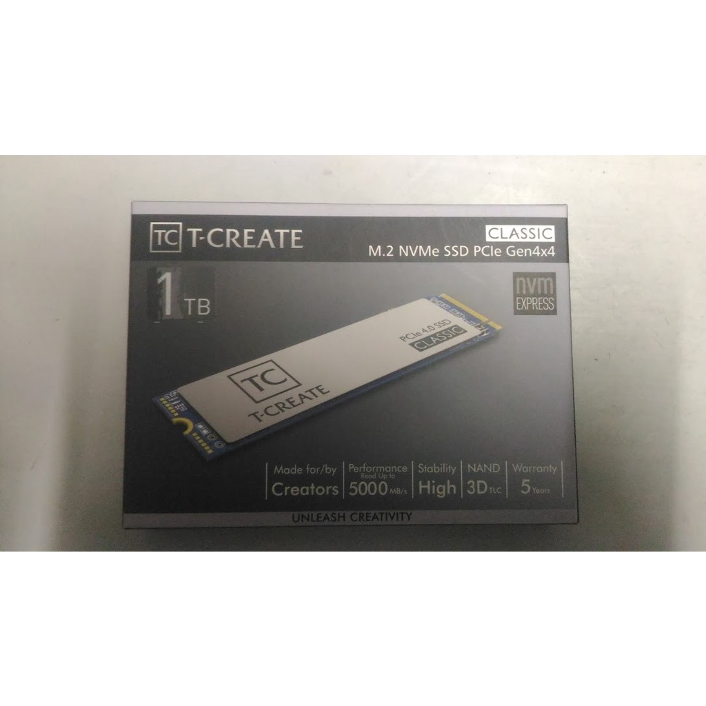 可取付刷卡 Gen4 PS5可用Team T-CREATE Classic 1TB M.2 Gen4 Pcie SSD