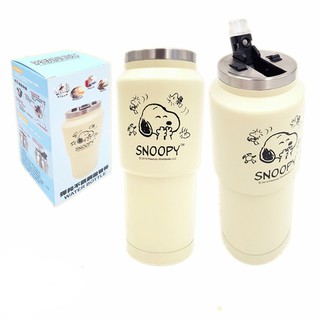 303生活雜貨館 Snoopy史努比 SP-1308 彈扣不鏽鋼吸管杯 4712977463080
