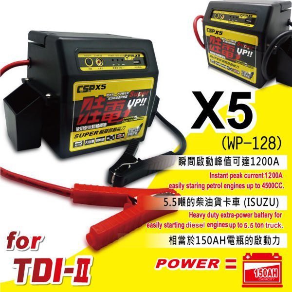 YES電池 哇電 救車電霸 X5 =WP-128 汽油 Q5 柴油 專業版 行動電源 汽車電池 電源供應器 USB 可救