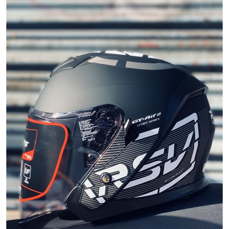 RSV GT AIR2 傳奇 消光黑白 內建墨片 半罩安全帽 鐵插扣設計 帽體輕小
