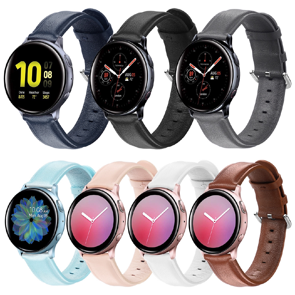 三星 Galaxy Watch Active 2智能手錶帶  Active 2官方款真皮運動錶帶 時尚防水腕帶20MM