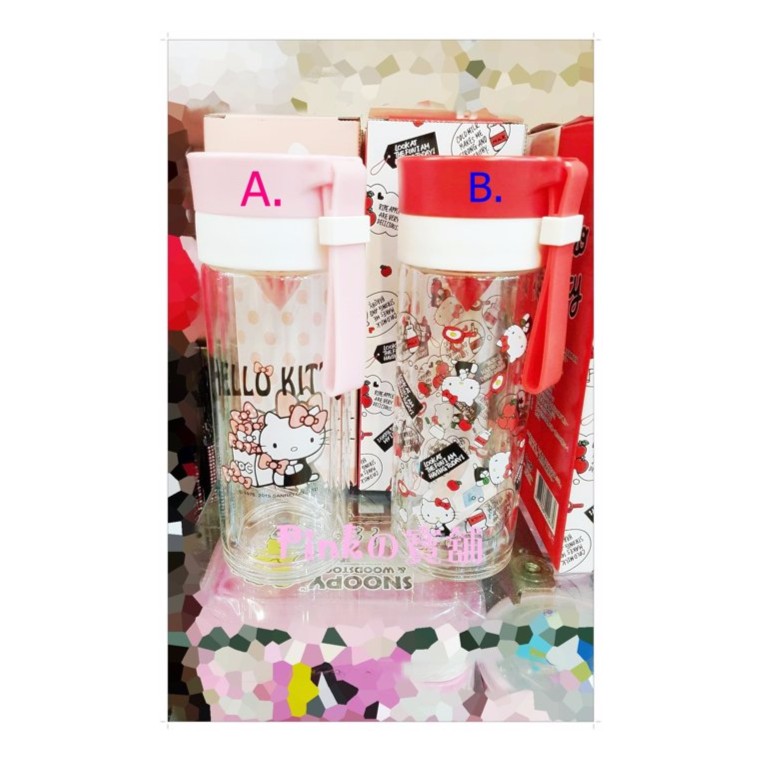 新款 雙層耐熱玻璃檸檬瓶 三麗鷗 Hello Kitty 凱蒂貓 水瓶水杯水壺 生日禮物 二色 特價$449
