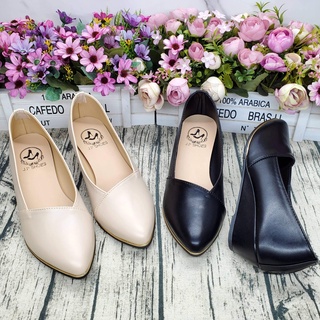 M.M.D SHOES 上班族必備🔝MIT製 尖頭楔形包鞋 尖頭平底鞋 素麵皮帶尖頭鞋 厚底鞋 臺灣出貨
