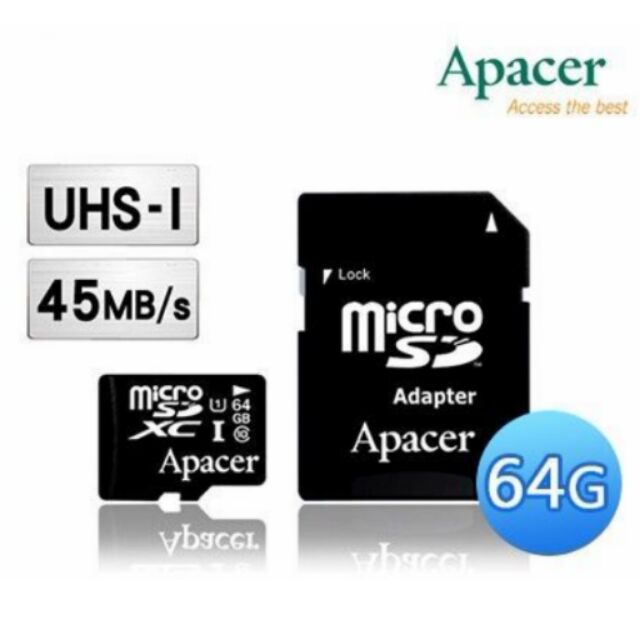 Apacer宇瞻 64GB 記憶卡 (附轉卡)