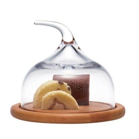 【正好餐具】玻璃原木蛋糕盤組(底22cm)玻璃蛋糕盤/食物罩/玻璃罩/玻璃蓋/點心盤 量多歡迎詢價【BL045】