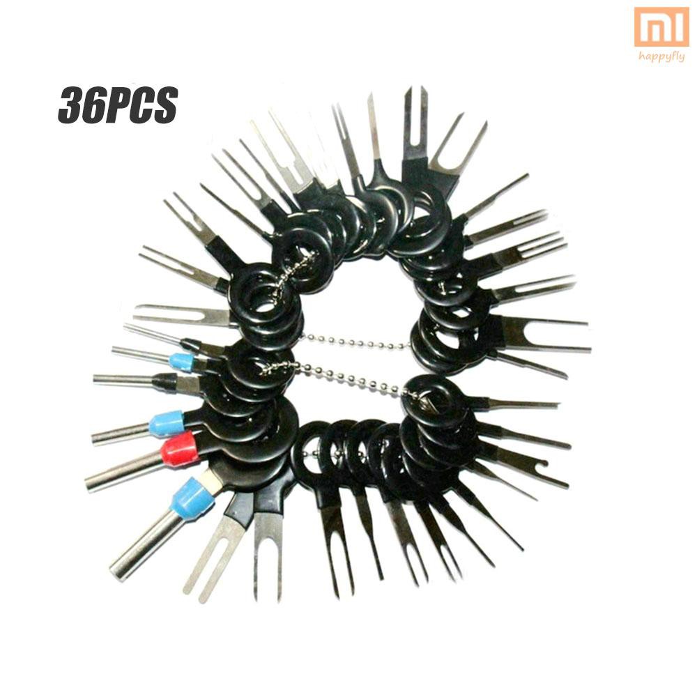 MHF  汽車插頭端子取出工具不銹鋼退針器挑針線束端子帽蓋顏色隨機36PCS