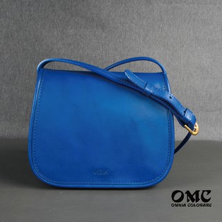 【OMC】義大利植鞣革馬鞍包-小款(天藍)