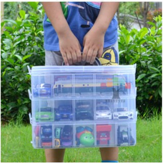 大30格兒童合金車玩具箱 三層透明收納盒