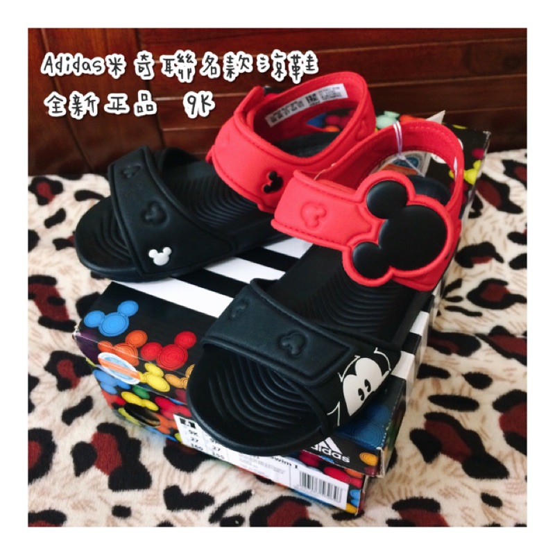 全新 Adidas 米奇聯名款涼鞋 9K/16cm