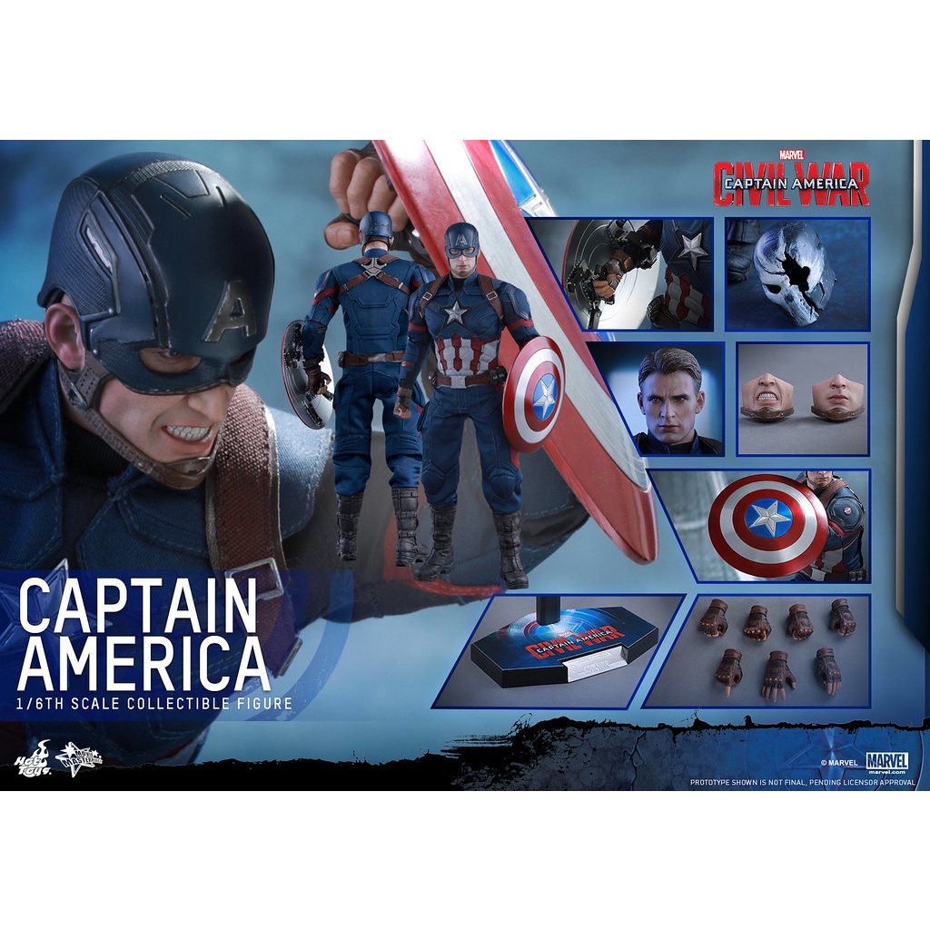 野獸國 hot toys mms350 漫威 英雄內戰 美國隊長 Captain America 史蒂夫羅傑斯