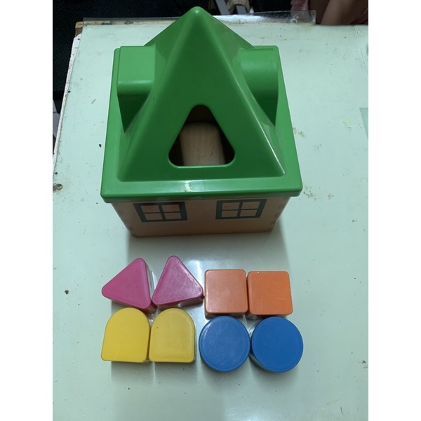 二手IKEA 拼圖遊戲盒  Little tikes趣味三角形 益智玩具 形狀配對玩具 幼兒教育