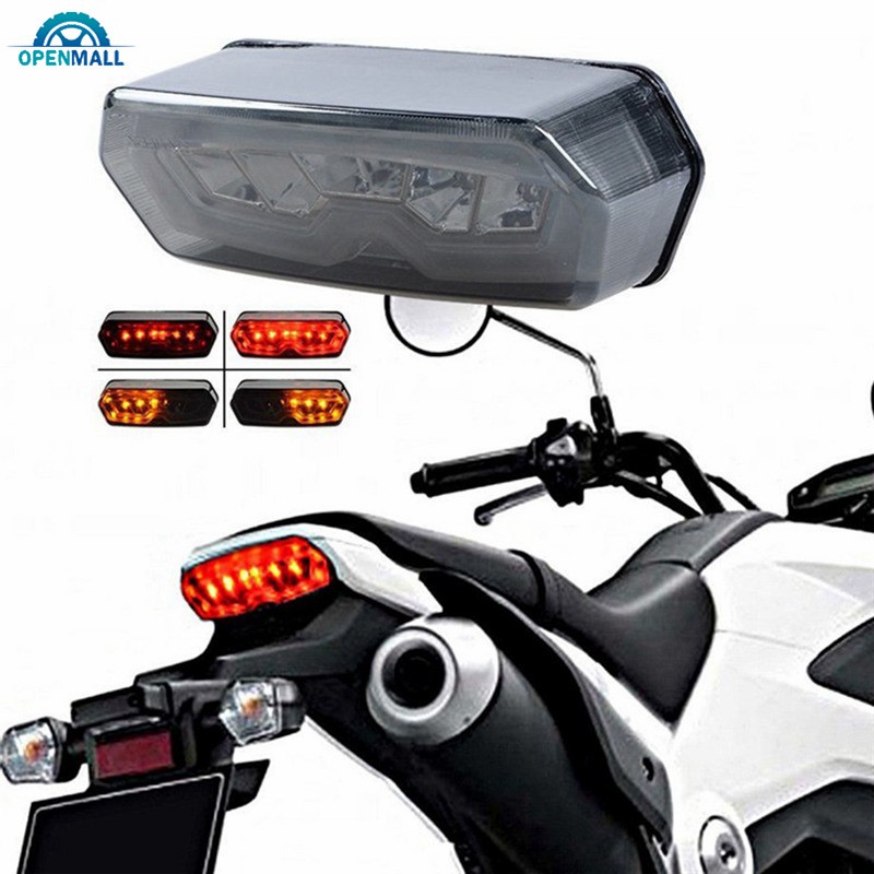 HONDA Om 摩托車 LED 尾燈後尾轉向信號剎車燈燈 12V 防水適用於本田 MSX /Grom 125 13-1