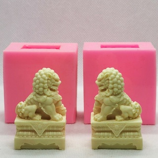 DIY矽膠模具 中國獅子矽膠模具 新中式立體石獅子 水泥混凝土裝飾擺件 石膏模具