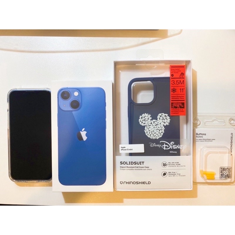 二手 幾乎全新 APPLE iPhone 13 mini 256G 藍色 5.4吋 台灣公司貨 有保固全機包膜 桃園面交