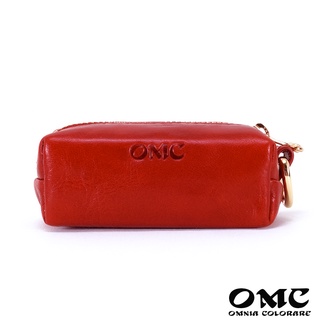 【OMC】義大利植鞣革嬌點牛皮零錢包(小款)-紅色
