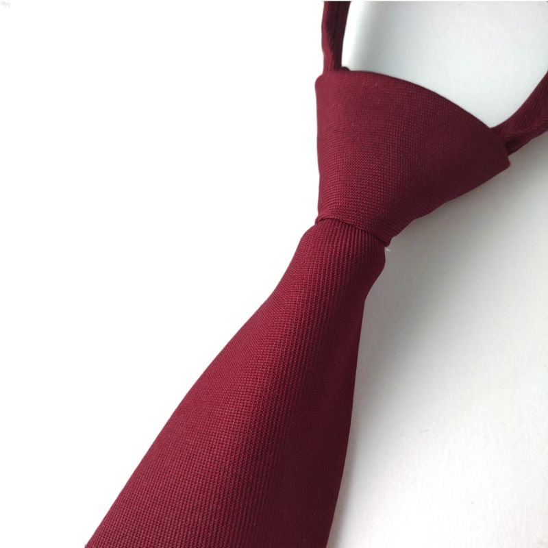 紅色領帶（台灣現貨） 學生領帶 棗紅色 自動領帶 拉鍊領帶 學士服  7CM