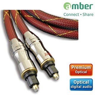 amber 極高品質光纖數位音訊傳輸線角型接頭Toslink PREMIUM S/PDIF-【1.2/2/5m】