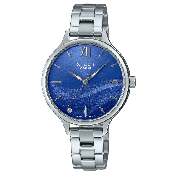 CASIO 卡西歐 SHEEN 閃耀海浪時尚腕錶 壓紋漸層錶盤 32.2mm/SHE-4550D-2B