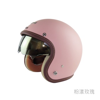 華泰 NINJA 安全帽 K-806 醺砂 粉漾玫瑰 復古帽 騎士帽 車線 半罩 全拆洗 內含墨鏡《比帽王》