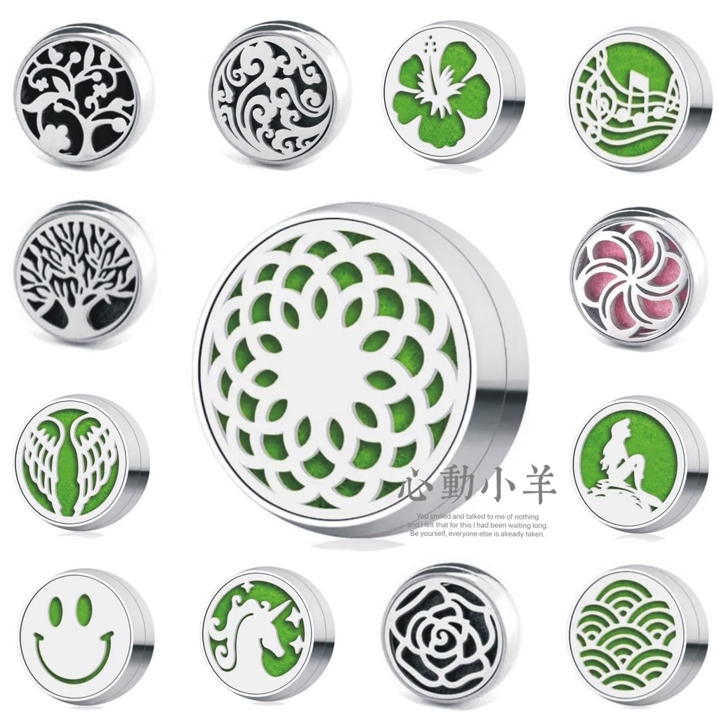 心動小羊^^.生命之花玫瑰天使扶桑花音符獨角獸人魚生命之樹鏤空香薰.扣迷你磁性芳香精油夾扣呼吸閥口罩配飾男女口罩扣口罩釦