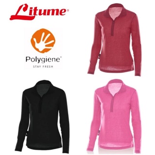 litume意都美女款polygiene抑菌抗臭 保暖 拉鏈立領衣kj009w