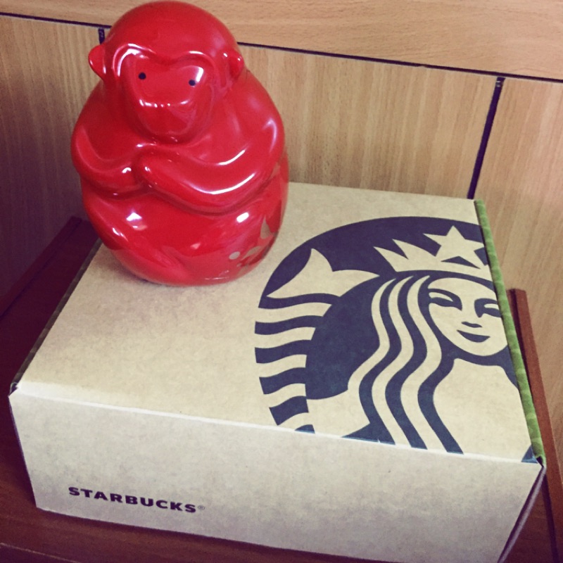 STARBUCKS 星巴克 2016猴年紅色主題 存錢筒