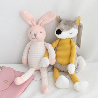 柔軟的嬰兒安撫玩具兔子灰色大象可愛狐狸企鵝毛絨動物娃娃玩具兒童禮物