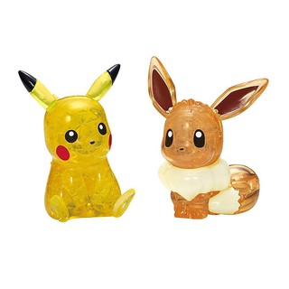 BEVERLY 透明立體拼圖 精靈寶可夢 皮卡丘 & 伊布 48片 【鯊玩具Toy Shark】