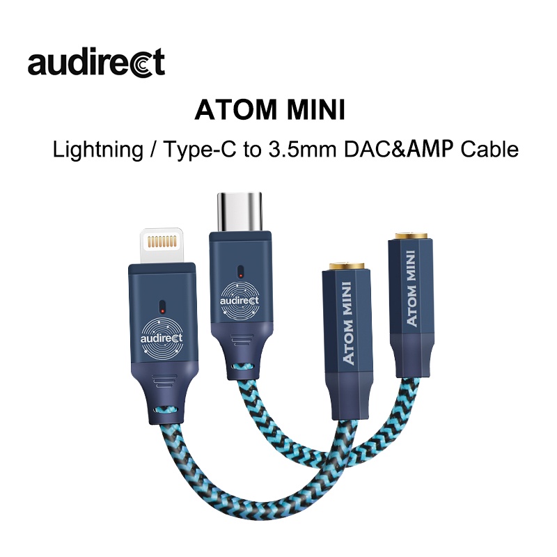 Audirect ATOM MINI Type-C 至 3.5mm 音頻解碼電纜耳機放大器 USB DAC ES9280