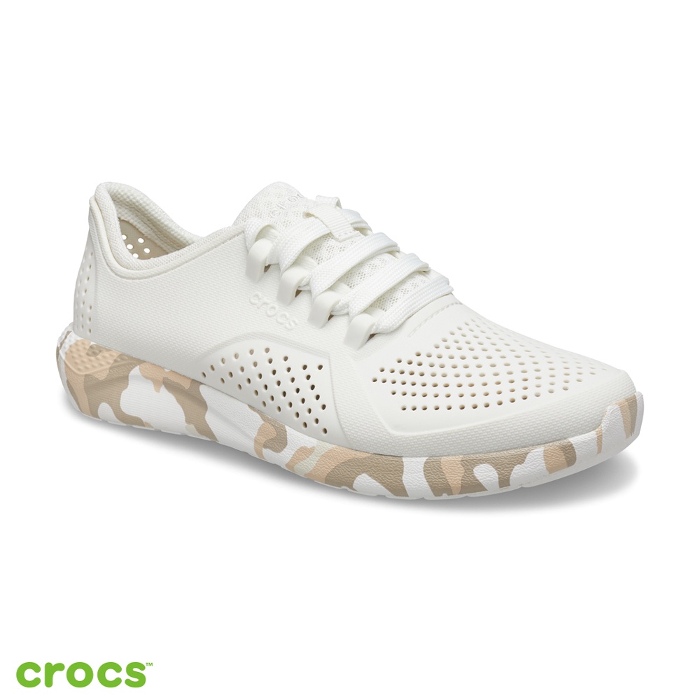 Crocs 卡駱馳 (女鞋) LiteRide迷彩印花繫帶鞋-206494-1CN_洞洞鞋