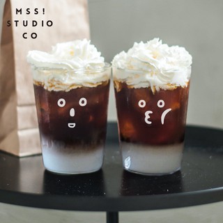 MSS喵術士原創設計耐熱牛奶咖啡奶茶果汁韓國玻璃杯網紅潮流ins