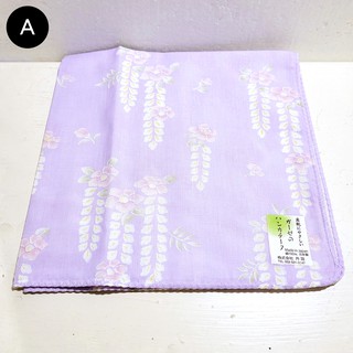 Vintage+。復古家。日本製 和風花卉。櫻花 紫藤 純棉 紗布親膚 毛巾 方巾 手帕(43cm*43cm/特價)