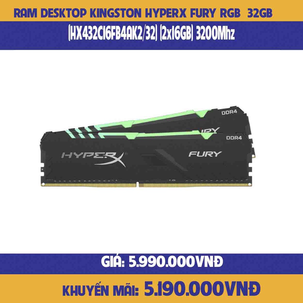 台式機內存 KINGSTON HyperX Predator RGB (HX432C16FB4AK2 /32) 32GB