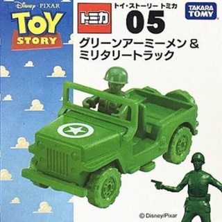 👍現貨-開立發票TOMICA 多美小汽車 綠色小士兵 + 軍事車 玩具總動員 綠色士小兵 吉普車