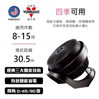 【VORNADO】美國原裝進口 五段風速 8-12坪｜ 735B-TW｜渦流空氣循環扇