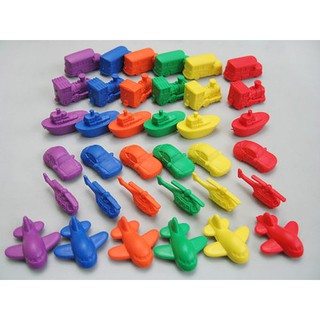 【愛玩耍玩具屋】USL遊思樂 軟質交通工具模型組(6形,6色,72pcs) / 袋