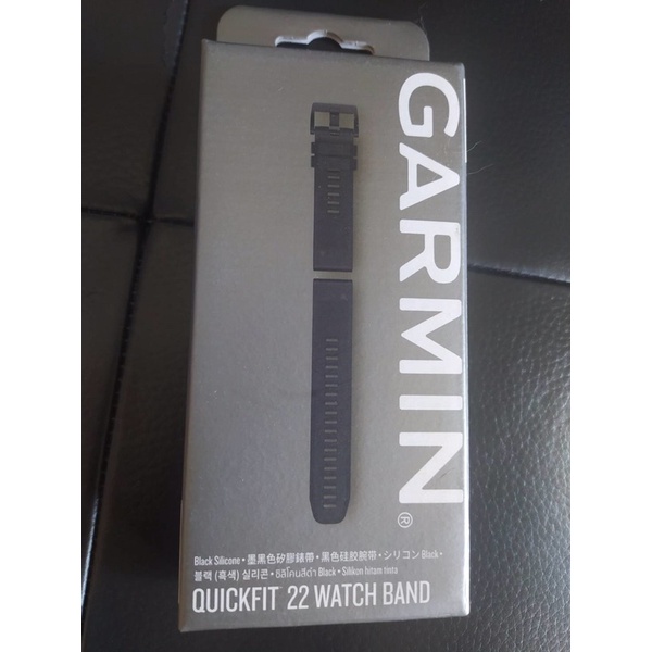 湯姆貓 原廠 GARMIN QUICKFIT 22mm Black Band 墨黑色矽膠錶帶 S60 Fenix 5 6