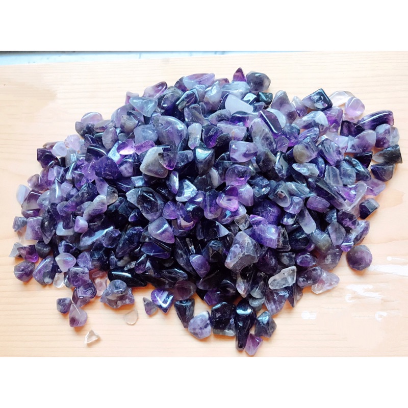 天然 原礦水晶碎石 白水晶 紫水晶