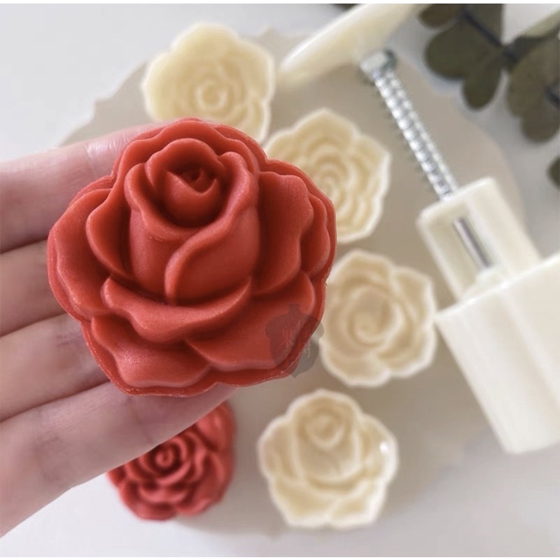 【麥歡樂】現貨‼️玫瑰花 月餅模具  鳳梨酥 綠豆糕 手壓式 糕點模具 模型印具 壓模【烘焙材料】