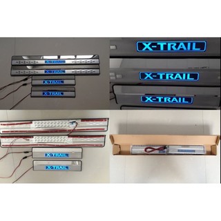 日產 2015~2018 X-Trail 專用 LED 藍光 不銹鋼 迎賓踏板