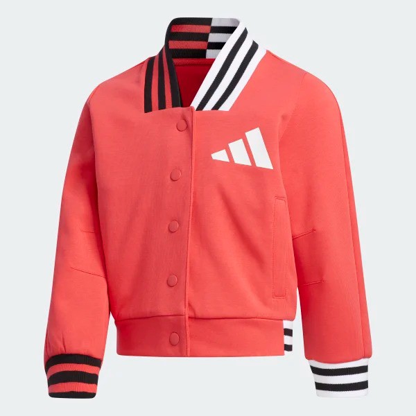 ✨購洋派✨童裝現貨 Adidas 愛迪達兒童外套/粉紅色棒球夾克/女童外套/女童夾克/棒球外套/運動外套/兒童夾克