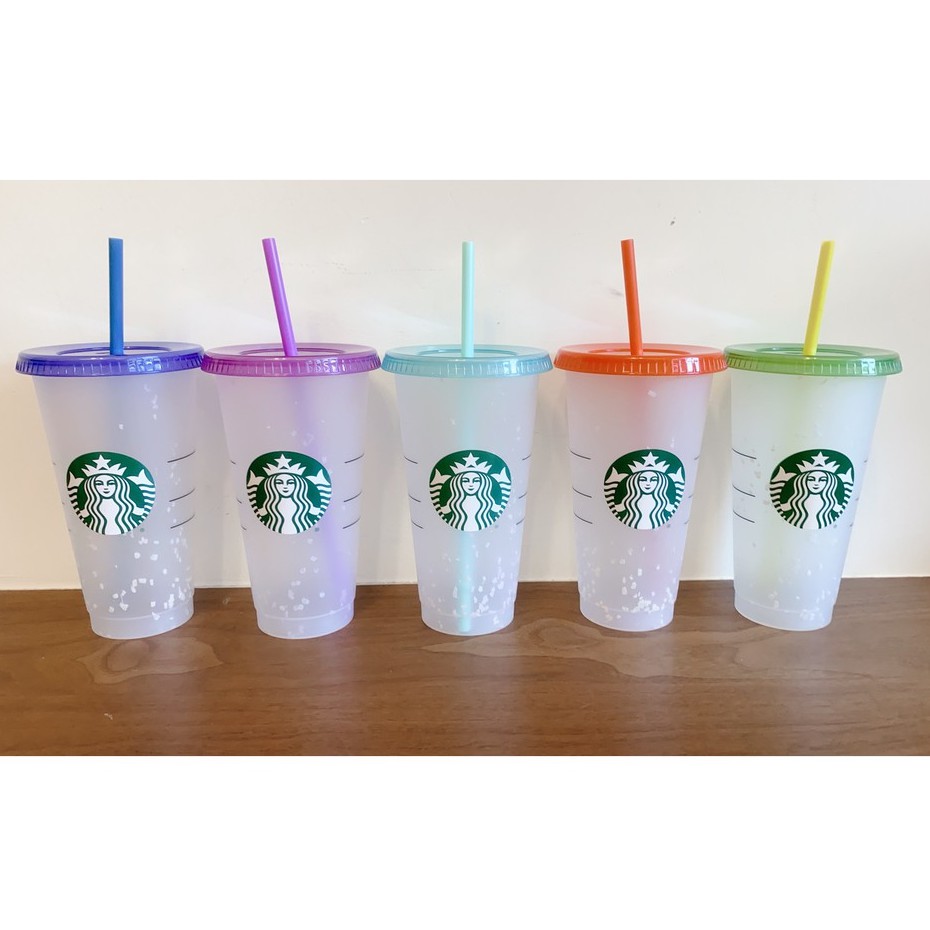 Starbucks星巴克 北美限定變色冷飲杯橘 薄荷 藍 紫 綠709ml 24flo Oz 蝦皮購物