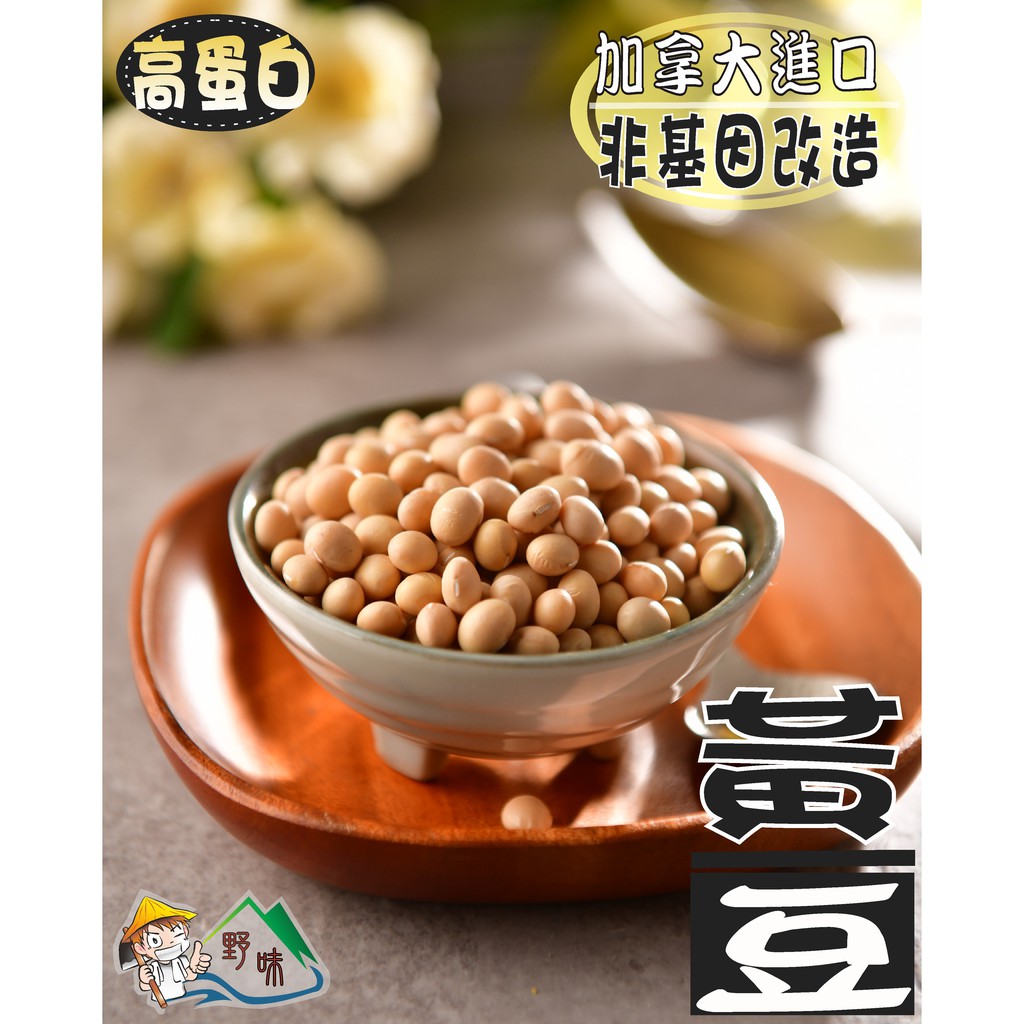 【野味食品】黃豆(非基因改造)(加拿大產)(300g/包,600g/包)桃園實體店面出貨