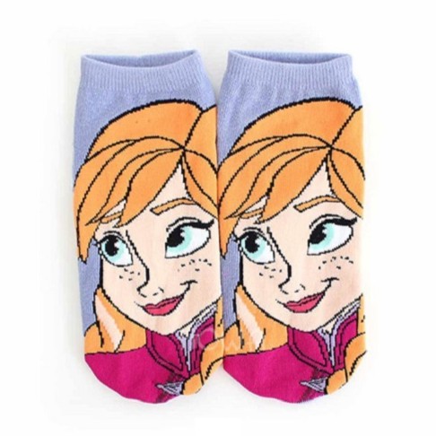 【Disney迪士尼】冰雪奇緣直版襪 22-24cm (安娜大臉)《泡泡生活》